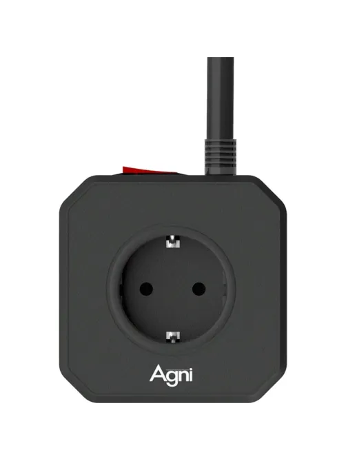 Сетевой фильтр AGNI  5р/2м,3USB 1TYPE-C,черный(TP-VE4U5E-C-2m-black)