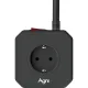 Сетевой фильтр AGNI  5р/2м,3USB 1TYPE-C,черный(TP-VE4U5E-C-2m-black)