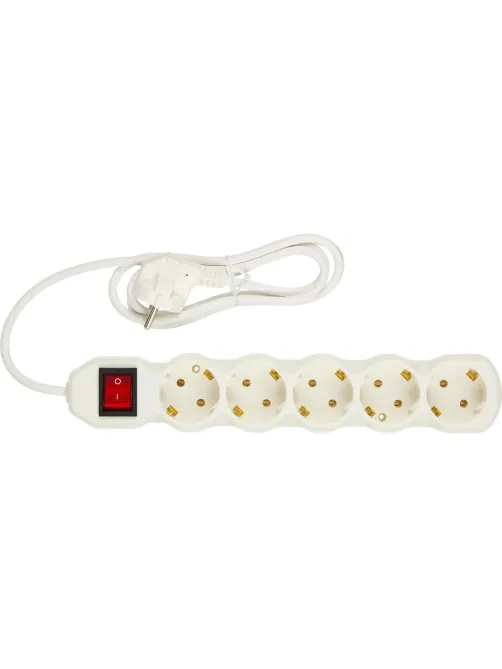 Сетевой фильтр BigTech ST510-1,5-W(5р/1,5м/10А/2,2кВт/3х0,75 мм2/белый)