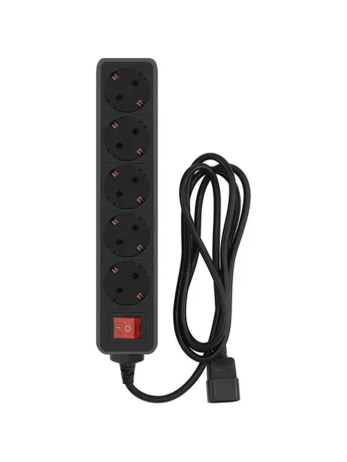 Сетевой фильтр PC Pet AP01006-E-B 1.8м (5 розеток) черный (пакет)