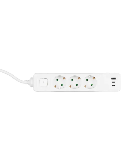Сетевой фильтр BigTech CD3-1,4WU (3р/1,4м/USB-C/USB-A/16А/3680Вт белый)