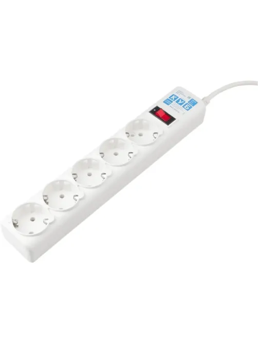 Сетевой фильтр Power Cube B 3.0 м 5 роз (белый) 10А/2,2кВт (SPG-B-10-WHITE)