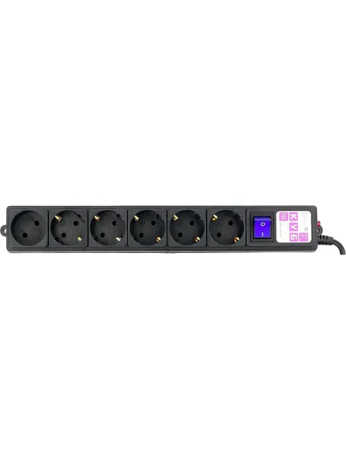 Сетевой фильтр Power Cube 6р/1,9м, 16А/3.5кВт,3x1,0, черн(SPG6-B1,9M)