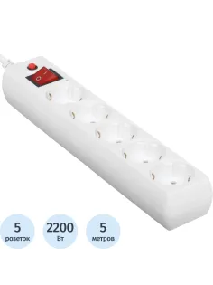 Сетевой фильтр Buro 500SH-5-W 5м (5 розеток) белый