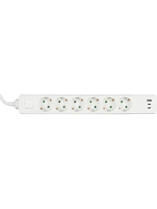 Сетевой фильтр BigTech CD6-1,4WU (6р/1,4м/USB-C/USB-A/16А/3680Вт белый)