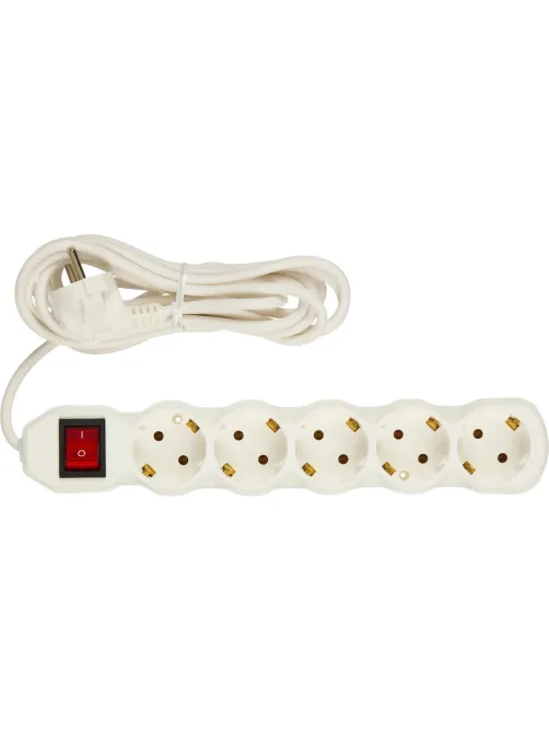 Сетевой фильтр BigTech ST510-3-W(5р/3м/10А/2,2кВт/3х0,75 мм2/белый)