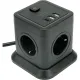Сетевой фильтр Cablexpert Tower 4р/2м, 10А, 2хUSB, черный(TWR-4-CU2-B-2)