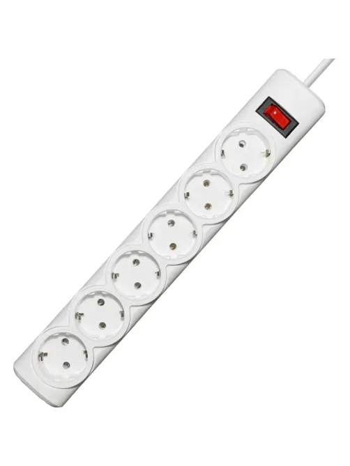 Сетевой фильтр PROGIX PG644 6р/10м/3,5кВТ/16А заземление, белый, ПВС 3х1.5