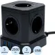 Сетевой фильтр Cablexpert Tower 5р/3м, 10А, 4хUSB, черный(TWR-5-U4-B-3)