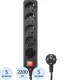 Сетевой фильтр Гарнизон EHLB-3 5р/5м, 10А, ур.защиты 4, черный