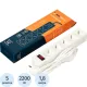 Сетевой фильтр BigTech STD-510-1,8-W (5р/1,8м/10А/2,2кВт/1мм2/белый)