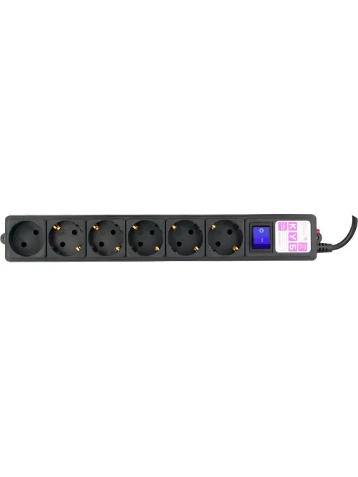 Сетевой фильтр Power Cube 6р/5м, 16А/3.5кВт, 3x1,0, черн(SPG6-B5M)