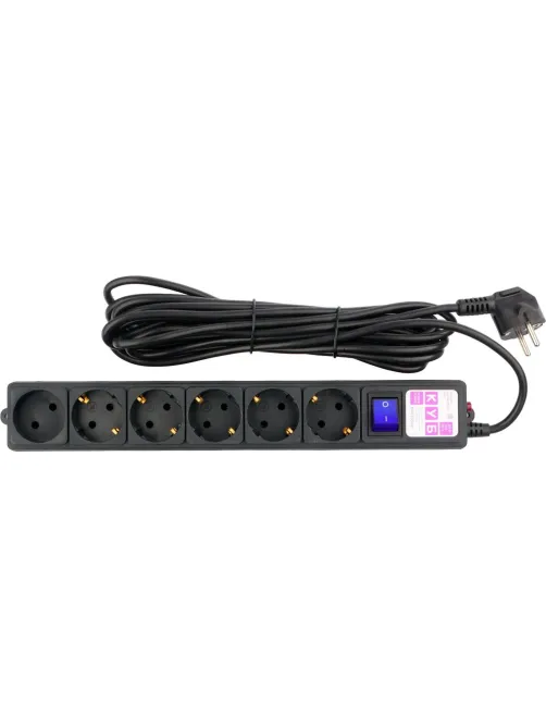 Сетевой фильтр Power Cube 6р/5м, 16А/3.5кВт, 3x1,0, черн(SPG6-B5M)