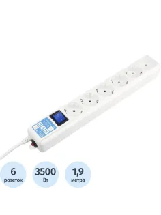 Сетевой фильтр Power Cube PRO 6р/1.9м 16А/3,5кВт бел (SPL(5+1)-16B-P-1,9M)