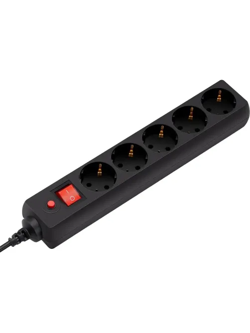 Сетевой фильтр Buro 500SH-1.8-UPS-B 1.8м (5 розеток) черный(коробка)