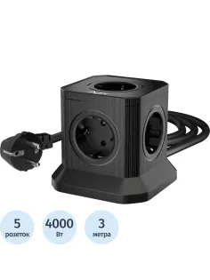 Сетевой фильтр AGNI  5р/3м,черный(TP-VE4U5E-3m-black)
