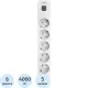 Сетевой фильтр Powercom SP-06W 5,0 м (6 розеток) белый/серый