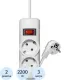 Сетевой фильтр PROGIX PG231 2р/3м/2,2кВт/10А заземление, белый, ПВС 3х0.75