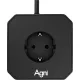 Сетевой фильтр AGNI 5р/2м, 2 USB +3 Type-C, чёрный(TP-VE5U5E-C-2m-black)