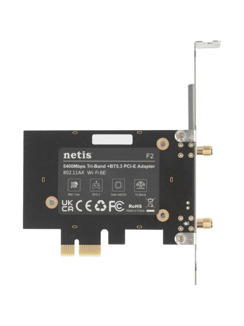 Сетевой адаптер WiFi Netis F2 АХ5400 PCI Express + Bluetooth 5.2
