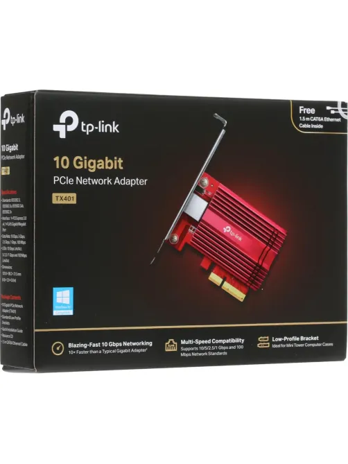Сетевой адаптер Wi-Fi TP-Link TX401 PCI Express 3.0 X4 10-гигабит
