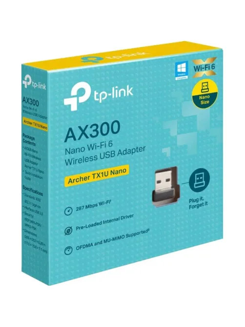 Сетевой адаптер Wi-Fi TP-Link Archer TX1U Nano AX300 USB-адаптер Wi-Fi 6