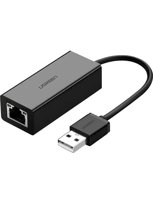 Сетевой адаптер UGREEN CR110 (20254) USB2.0 to RJ45 10/100Mbps черный