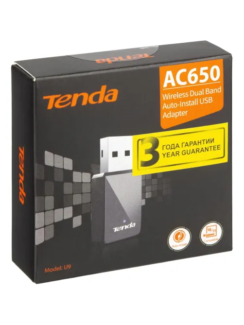 Сетевой адаптер Wi-Fi Tenda U9 USB, 4 (802.11n), 5 (802.11ac)