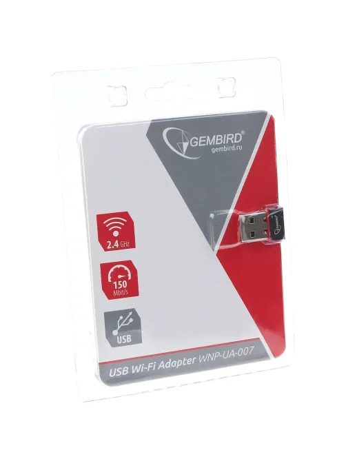 Сетевой адаптер микро WiFi Gembird 150 Мбит, USB, 802.11b/g/n