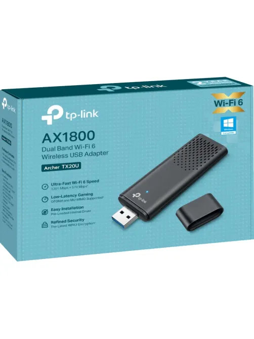 Сетевой адаптер Wi-Fi TP-Link ARCHER TX20U AX1800 USB 3.0 (ант.внутр) 2ант