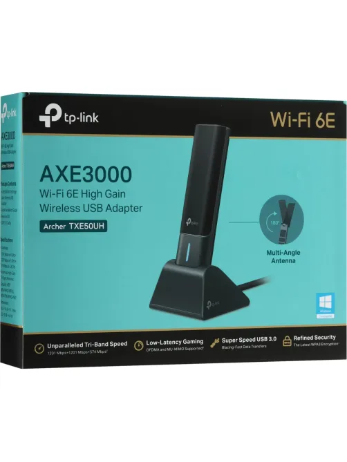 Сетевой адаптер Wi-Fi TP-Link Archer TXE50UHAXE3000 USB-адаптер Wi-Fi 6E