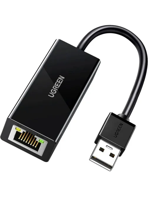 Сетевой адаптер UGREEN CR110 (20254) USB2.0 to RJ45 10/100Mbps черный