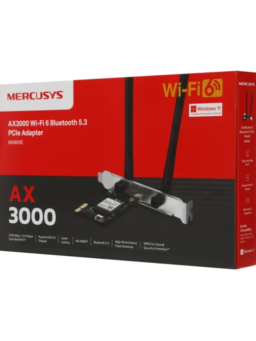 Сетевой адаптер WiFi + Bluetooth Mercusys MA80XE PCI Express