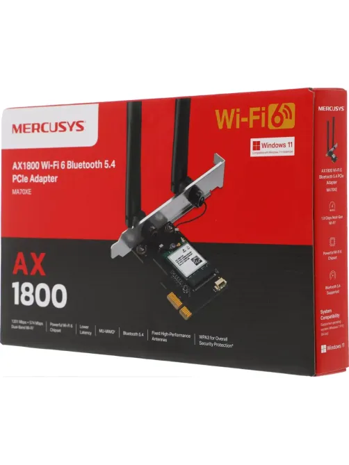 Сетевой адаптер WiFi + Bluetooth Mercusys MA70XE PCI Express
