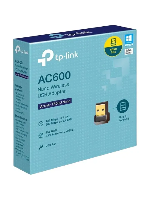 Сетевой адаптер WiFi TP-Link Archer T2U NANO AC600 USB 2.0