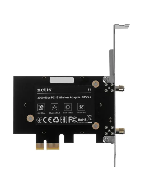 Сетевой адаптер WiFi Netis F1 AX3000 PCI Express + Bluetooth 5.2