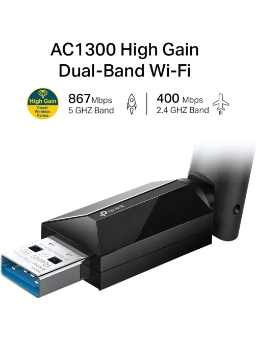 Сетевой адаптер TP-Link Archer T3U Plus,AC1300 двухдиапазонный,Wi-Fi,USB3.0