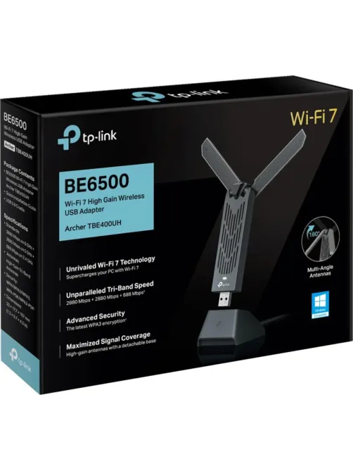 Сетевой адаптер Wi-Fi TP-Link Archer TBE400UH BE6500 USB-адаптер Wi-Fi 7