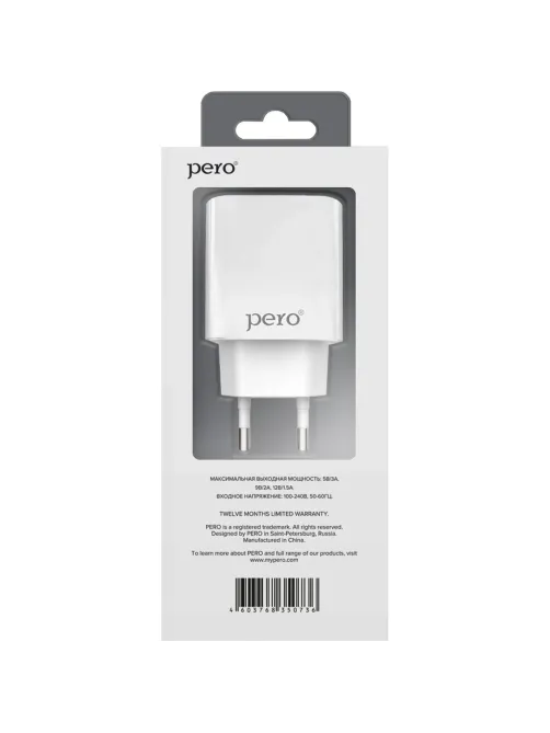 Зарядное устройство сетевое PERO TC03 PD 18W белый
