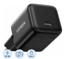 Зарядное устройство UGREEN X512 (55553) Mini 20W USB-C GaN EU черн