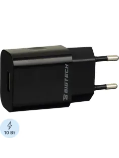 Зарядное устройство 2A, 1USB, черный BT-JCHR-002/C-IPN139