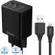Зарядное устройство сет. PERO TC02 2USB 2.1A c каб. Lightning черный
