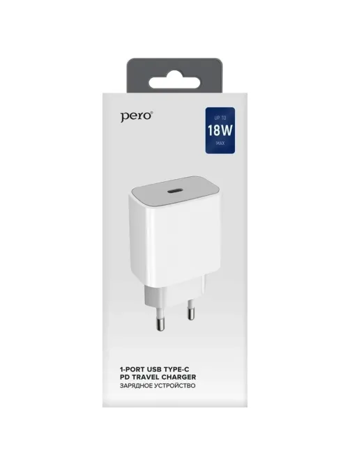 Зарядное устройство сетевое PERO TC03 PD 18W белый