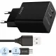 Зарядное устройство сет. PERO TC02 2USB 2.1A c каб. Type-C в компл. черный