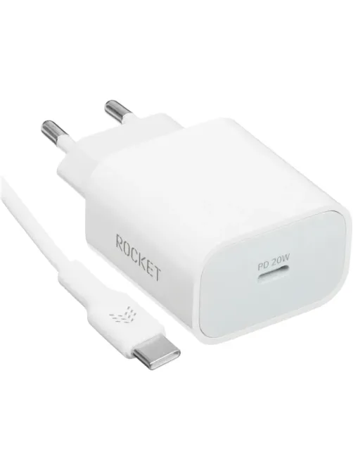 Зарядное устройство сетевое 20W USB-C/USB-C RocketSp.Combo(RWCC506WH20CC-C)