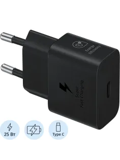 Зарядное устройство сетевое Samsung EP-T2510 25W Type-C  Black+cable