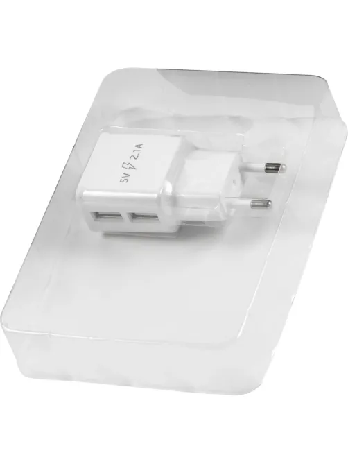 Зарядное устройство сетевое, 2 USB, 2.1А, Red Line NT-2A, бел, УТ000009405