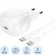 Зарядное устройство сет. Belkin(WCA013kq1MWH-B6)BoostCh.USB-C,PD каб:1м бел