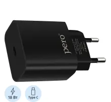 Зарядное устройство сетевое PERO TC03 PD 18W черный