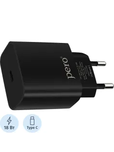 Зарядное устройство сетевое PERO TC03 PD 18W черный